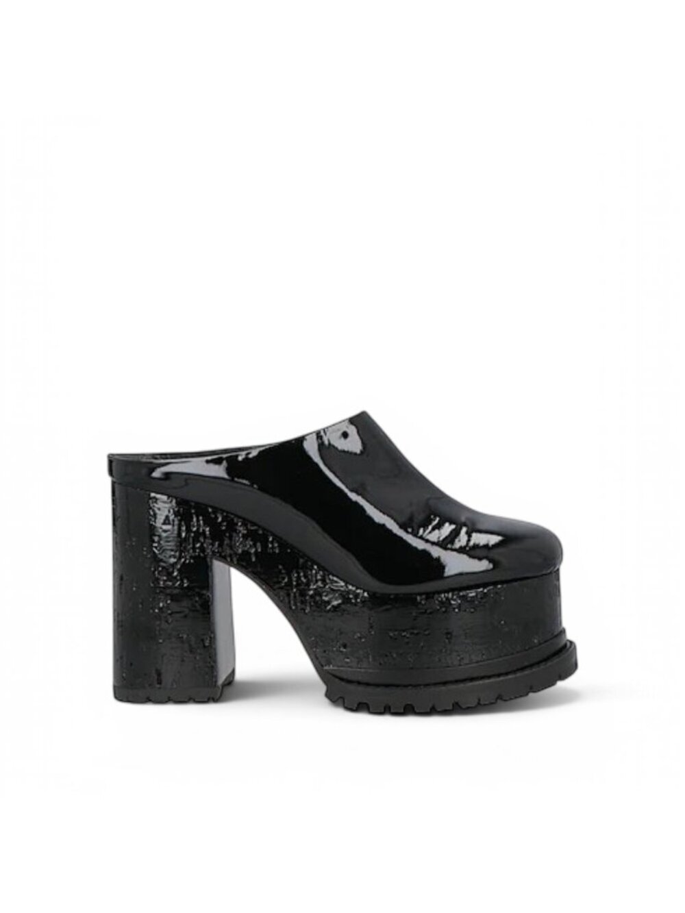 Haus of Honey Patent Leather Platform Mule Clogs Black EU 37 US 6.5-7 NIB